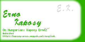 erno kaposy business card